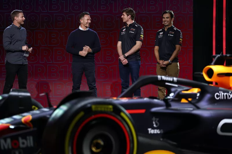 Max Verstappen, Red Bull Racing, Sergio Perez, Red Bull Racing, 
Christian Horner, Red Bull Racing Team Principal