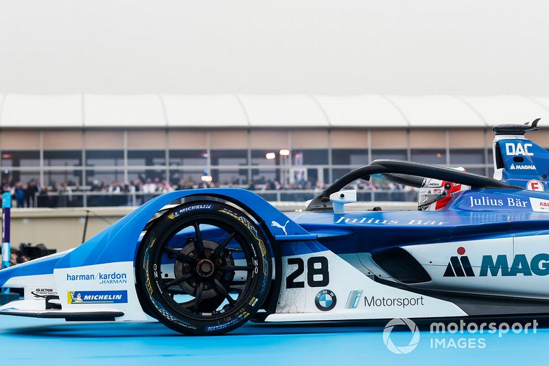 Antonio Felix da Costa, BMW I Andretti Motorsports, BMW iFE.18 pulls up in front of the podium
