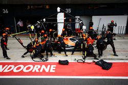 Stoffel Vandoorne, McLaren MCL32, en pits