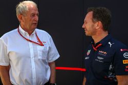 Dr Helmut Marko, Red Bull Motorsport y Christian Horner, jefe de equipo de Red Bull Racing
