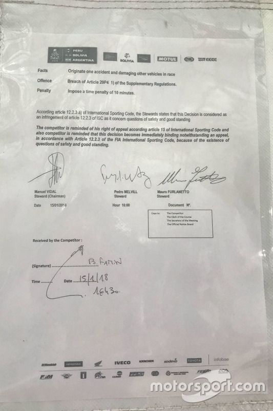 Penalización a Carlos Sainz