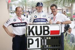 Willy Rampf, Technical Director, BMW Sauber, Robert Kubica, BMW Sauber, and Mario Theissen, Director