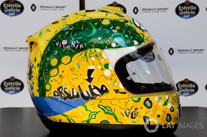 Kask, Carlos Sainz Jr., Renault Sport F1 Team, tasarımcı: Shock Maravillha
