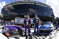 Polesitter Alex Bowman, Hendrick Motorsports, Nationwide Chevrolet Camaro, second place Denny Hamlin