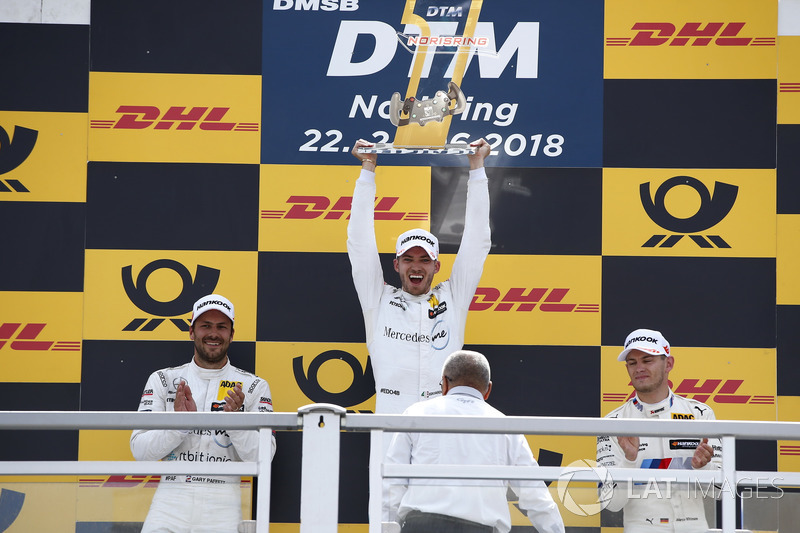 Podium: Race winner Mattias Ekström, Audi Sport Team Abt Sportsline, second place Gary Paffett, Mercedes-AMG Team HWA, third place Marco Wittmann, BMW Team RMG