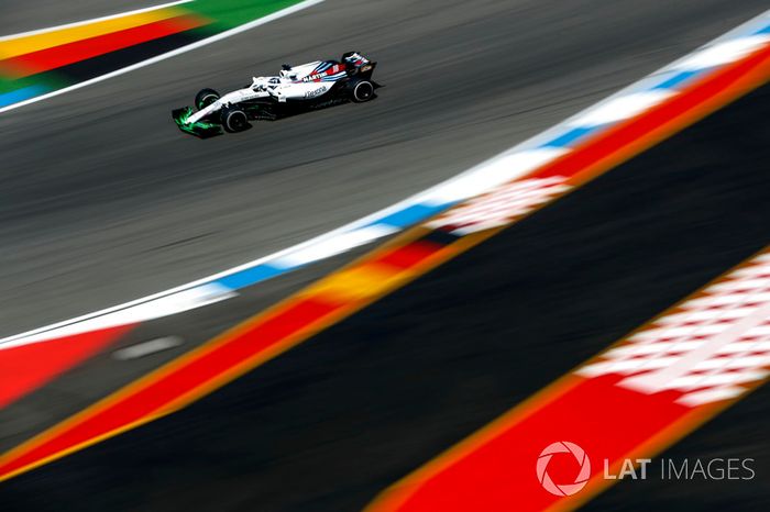Lance Stroll, Williams FW41, with aero paint