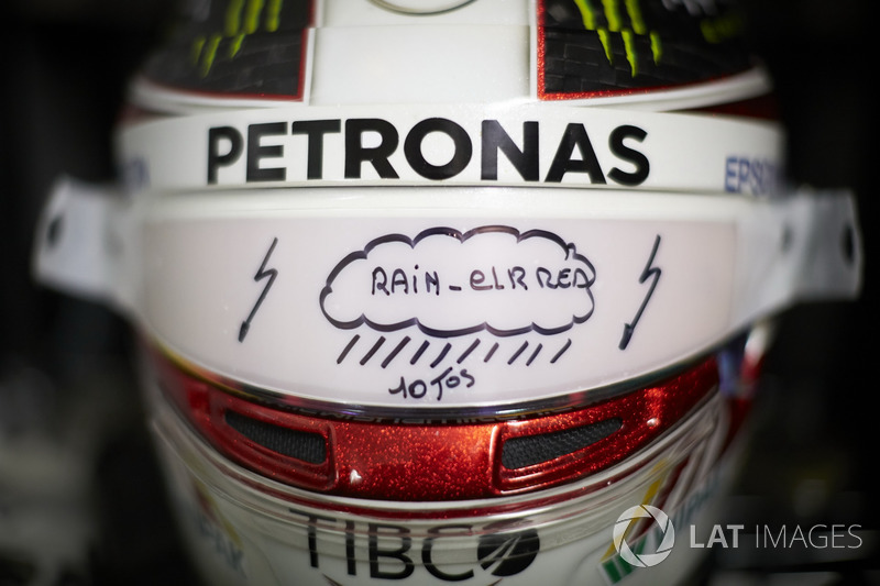 The helmet of Lewis Hamilton, Mercedes AMG F1