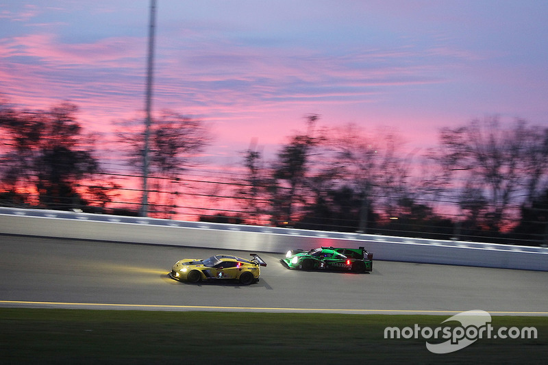 #4 Corvette Racing Chevrolet Corvette C7.R: Oliver Gavin, Tommy Milner, Marcel Fässler, #2 ESM Racing Honda HPD Ligier JS P2: Scott Sharp, Ed Brown, Johannes van Overbeek, Pipo Derani