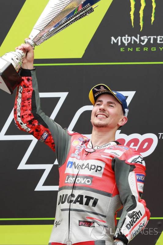 Подіум: переможець гонки Хорхе Лоренсо, Ducati Team