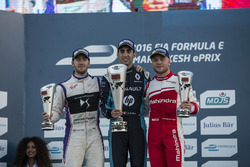 Podium: Race winner Sébastien Buemi, Renault e.Dams; second place Sam Bird, DS Virgin Racing; third place Felix Rosenqvist, Mahindra Racing