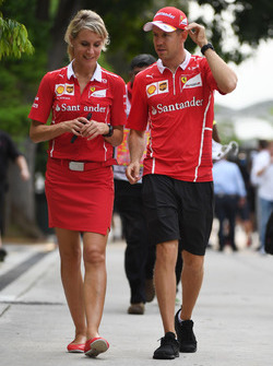 Sebastian Vettel, Ferrari, with Britta Roeske