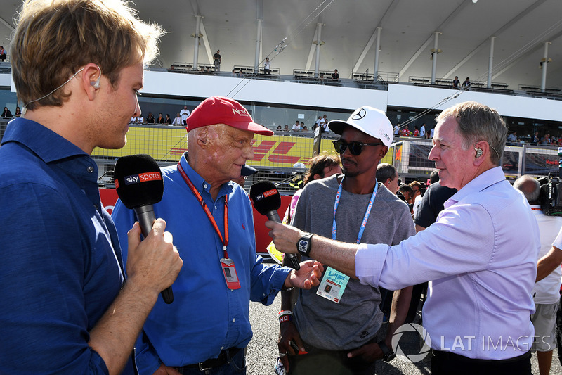 Nico Rosberg, Ambasciatore Mercedes-Benz, Niki Lauda, Presidente Non-Esecutivo Mercedes AMG F1, Mo Farah, Martin Brundle, Sky TV