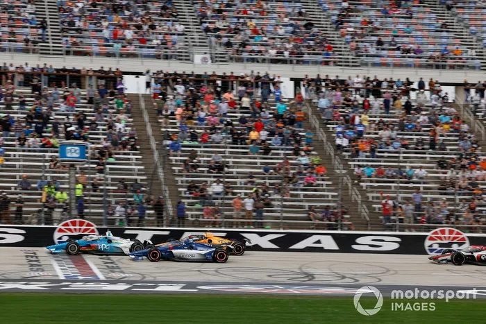 Josef Newgarden, Team Penske Chevrolet, Alex Palou, Chip Ganassi Racing Honda, Patricio O'Ward, Arrow McLaren Chevrolet