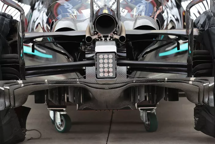 Detalle del difusor del Mercedes F1 W12