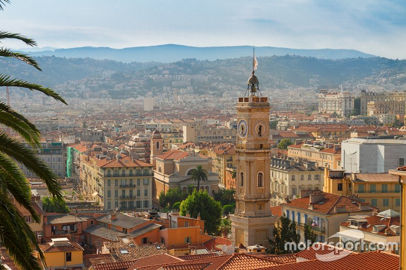 Nice - The clock tower with the old town centre