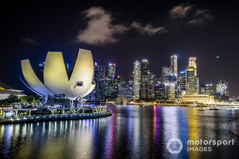 The distinctive Singapore Skyline seen from Marina Bay