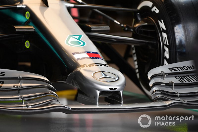 Il naso della Mercedes AMG F1 W10