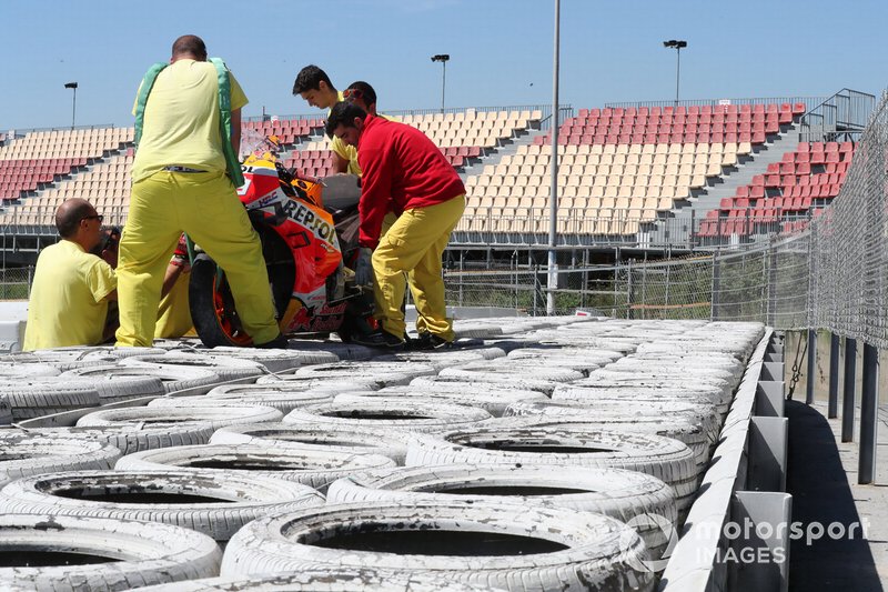 Bike of Jorge Lorenzo, Repsol Honda Team after his crash