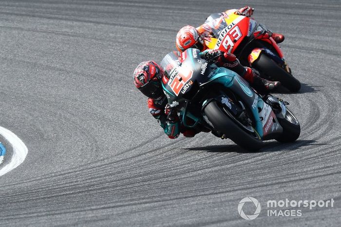 Fabio Quartararo, Petronas Yamaha SRT. Marc Marquez, Repsol Honda Team