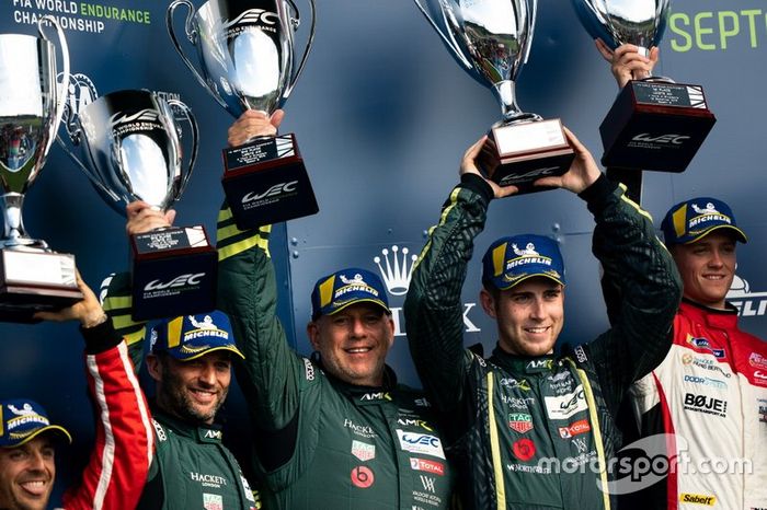 Podium AM: #98 Aston Martin Racing Aston Martin Vantage AMR: Paul Dalla Lana, Darren Turner, Ross Gunn 