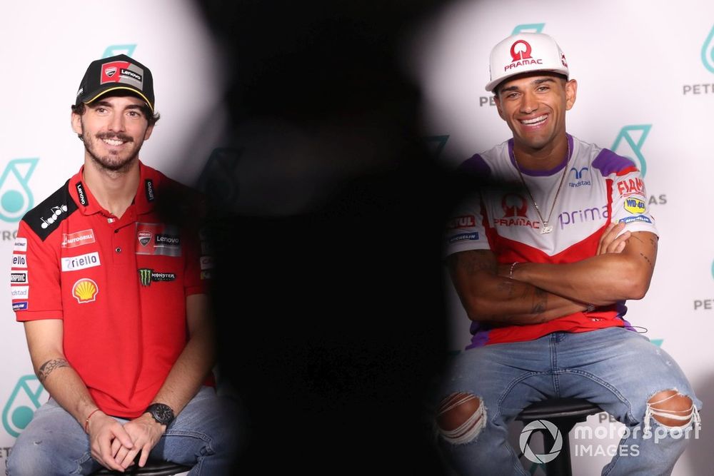 Francesco Bagnaia y Jorge Martín este jueves en Sepang