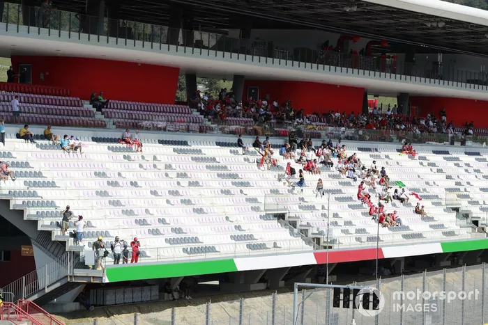 Fans in a grandstand