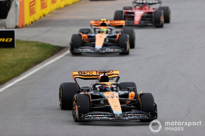 Oscar Piastri, McLaren MCL60, Lando Norris, McLaren MCL60, Charles Leclerc, Ferrari SF-23