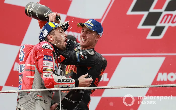 Podio: ganador, Andrea Dovizioso, Ducati Team, tercero, Pol Espargaro, Red Bull KTM Factory Racing
