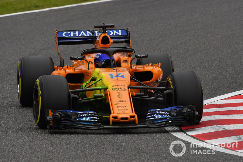 McLaren MCL33 with aero paint on front suspension