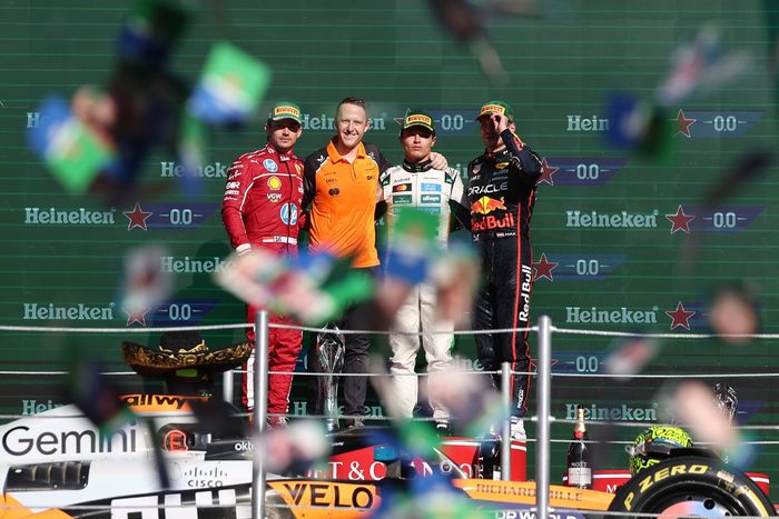 Charles Leclerc, Ferrari, Lando Norris, McLaren, Max Verstappen, Red Bull Racing