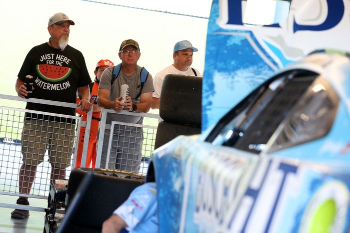 Fans in the garage area