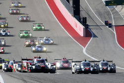#1 Porsche Team, Porsche 919 Hybrid: Timo Bernhard, Mark Webber, Brendon Hartley; #8 Audi Sport Team