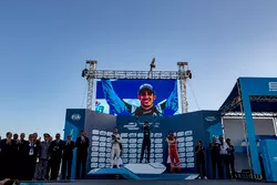 Podio: il vincitore della gara Sebastien Buemi, Renault e.Dams; il secondo classificato Sam Bird, DS Virgin Racing; il terzo classificato Felix Rosenqvist, Mahindra Racing