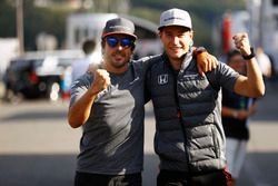 Fernando Alonso, McLaren, Stoffel Vandoorne, McLaren, display soliarity before the weekend