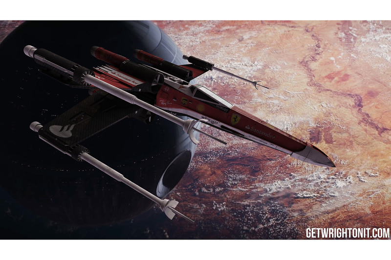 Star Wars X-Wing mit Ferrari-Design