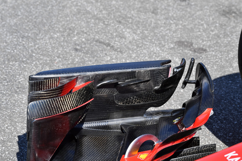 Detalle del alerón del Ferrari SF71H