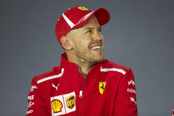 Sebastian Vettel, Ferrari lors de la conférence de presse