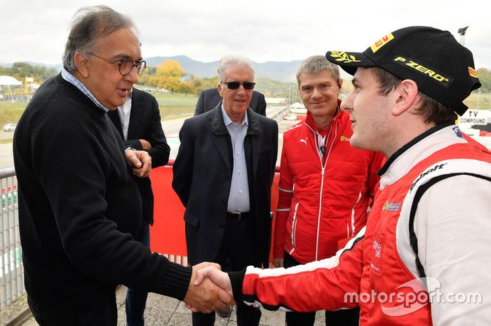 Sergio Marchionne, CEO FIAT con Fabio Leimer #8 Octane 126 Ferrari 488