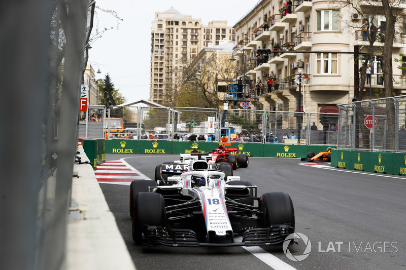 Lance Stroll, Williams FW41 Mercedes, Charles Leclerc, Sauber C37 Ferrari, Kimi Raikkonen, Ferrari SF71H