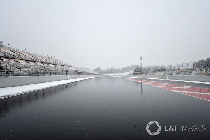 Nieve en el Circuit de Barcelona Catalunya