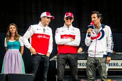 Charles Leclerc, Sauber and Marcus Ericsson, Sauber on stage