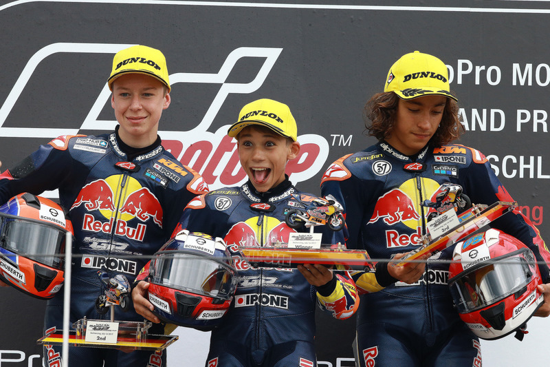 Podium: Kevin Orgis, Deniz Öncü, Can Öncü at Red Bull Rookies Cup: Sachsenring Podium: Kevin Orgis, Deniz Öncü, Can Öncü at Red Bull Rookies Cup: Sachsenring