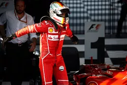 El ganador Sebastian Vettel, Ferrari