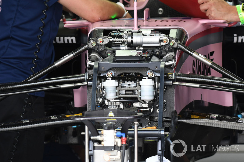 Sahara Force India VJM10, Vorderradaufhängung und Chassis, Detail