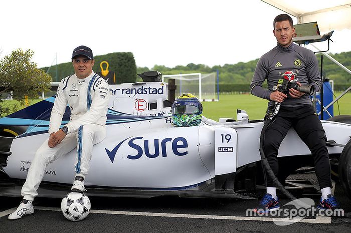 Felipe Massa, Williams con el jugador del Chelsea FC Eden Hazard
