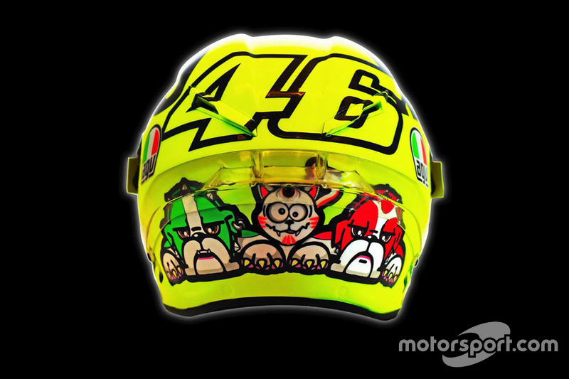 New helmet of Valentino Rossi, Yamaha Factory Racing