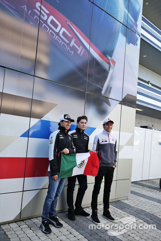 Pilotos mexicanos: Sergio Perez, Sahara Force India F1. Alfonso Celis Jr., piloto de desarrollo de Sahara Force India F1 y Esteban Gutiérrez, Haas F1 Team