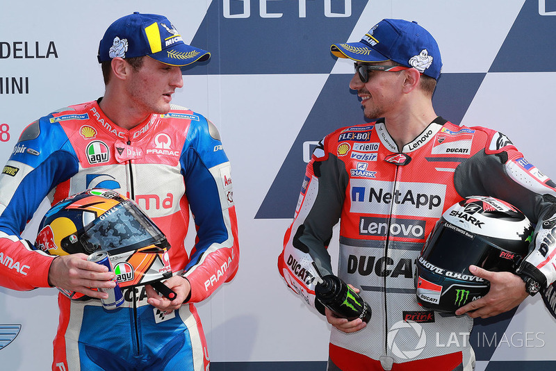 Poleman Jorge Lorenzo, Ducati Team, segundo Jack Miller, Pramac Racing