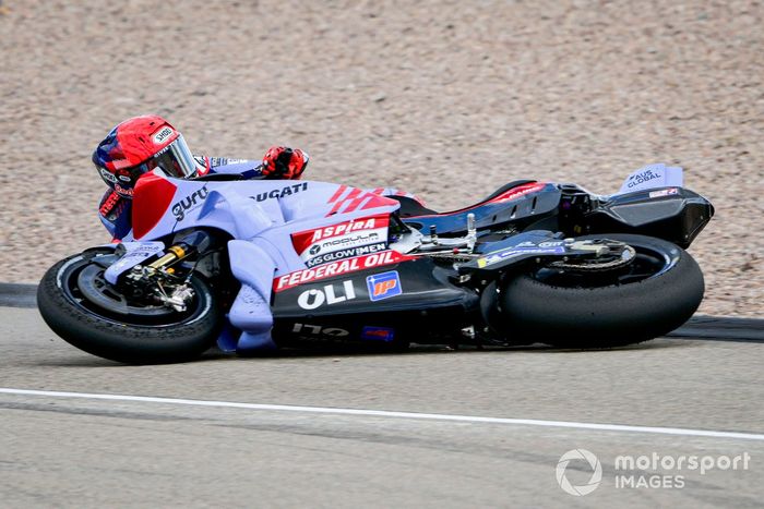 Marc Márquez, caída del Gresini Racing
