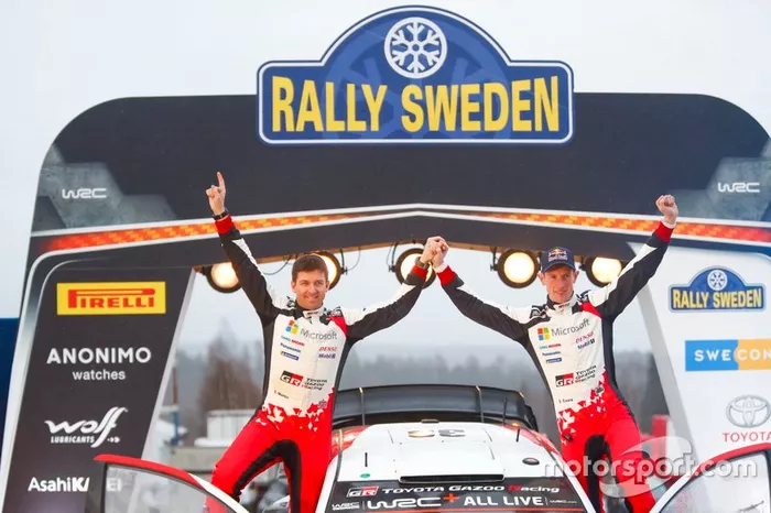 Il vincitore Elfyn Evans, Scott Martin, Toyota Gazoo Racing WRT Toyota Yaris WRC